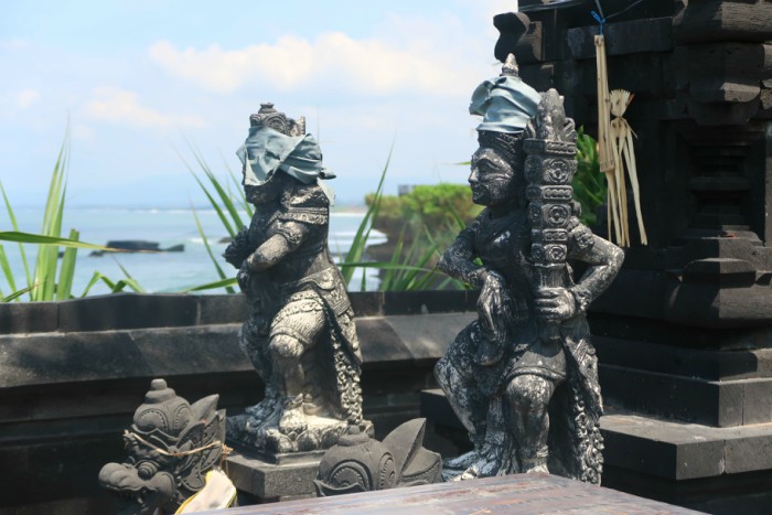 Balinese sacred statues in Tanah Lot temple, central Bali indonesia 