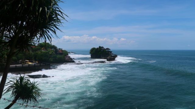 Tanah Lot temple on a small island in central Bali