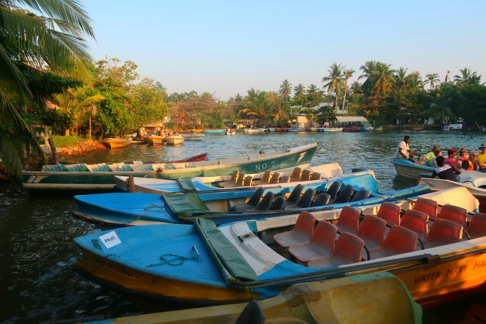 colourful boats on the madu river in southern sri lanka