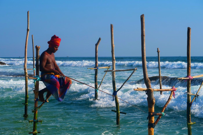 a traditional fisherman of sri lanka 