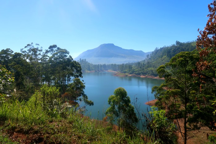 The artificial lake of Maskeliya region in central Sri Lanka