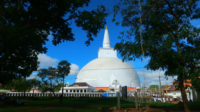temples and sacred sites of sri lanka - white ruwanvelisaya stupa in anuradhapura area in sri lanka 