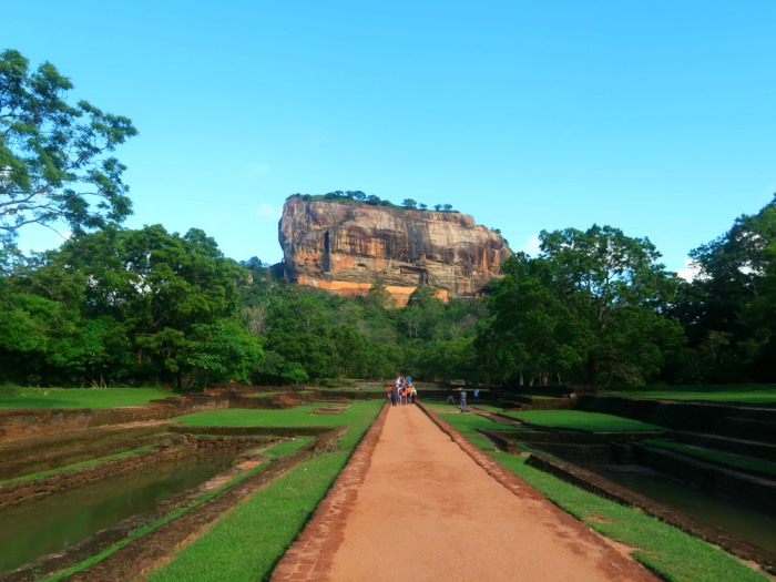 the way to Sigiriya fortress - Lions rock, a huge palace on the rock in Sigiriya in Sri Lanka 