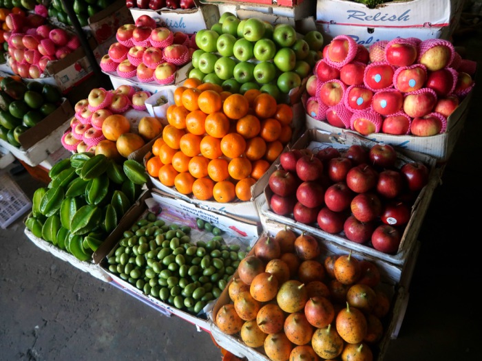 colourful fruit in the local food market in Kandy in Sri Lanka 
