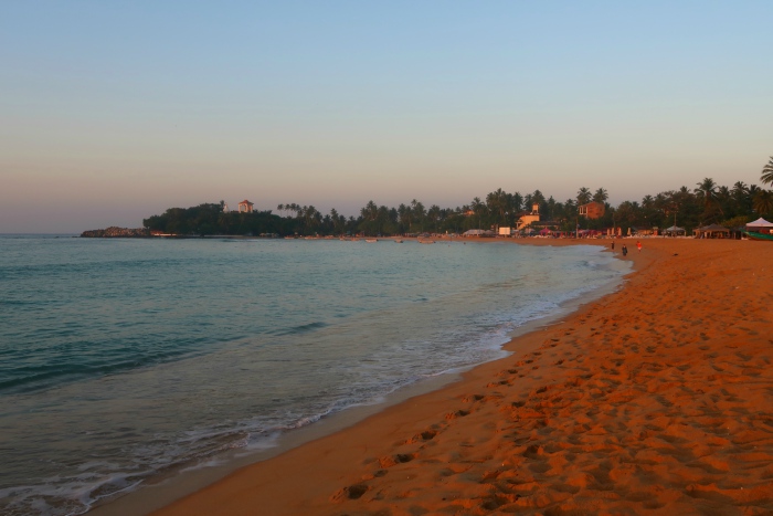 unawatuna beach in sri lanka at sunrise