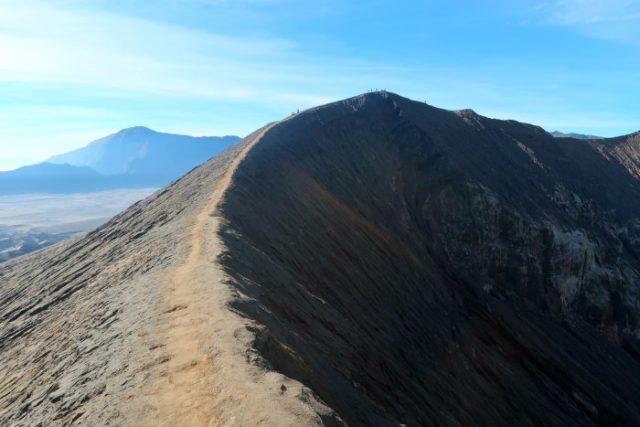 the edge of the bromo volcano crater in java indonesia 