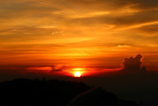 magical orange sunrise above the bromo volcano in Java indonesia