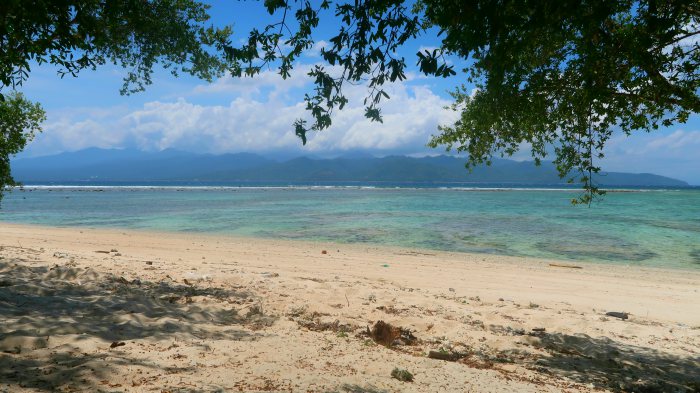 a paradise sandy beach in gili trawangan indonesia
