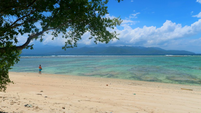 paradise sandy beach in gili trawangan indonesia 