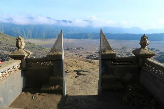 a small hindu shrine on the way to the top of bromo volcano in java indonesia 