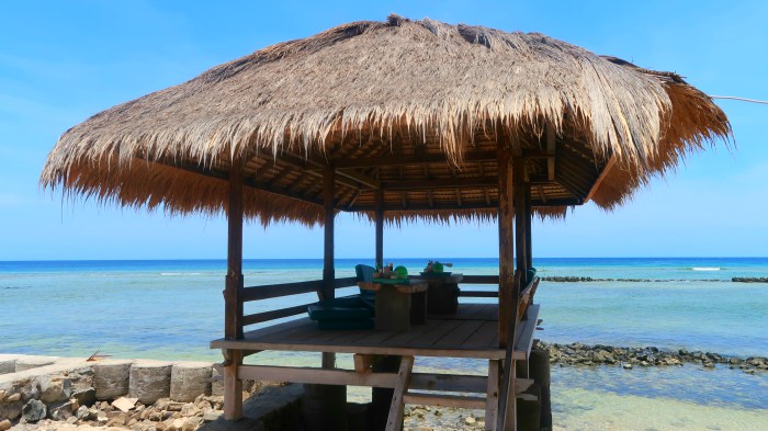 a chill out hut on the beach in gili trawangan indonesia