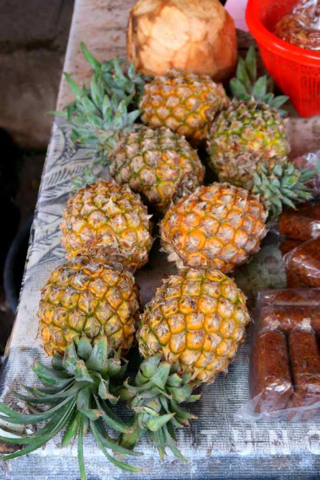pineapples in the market in Java indonesia 