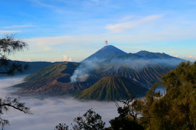 five volcanoes of tengger semeru national park in java indonesia 