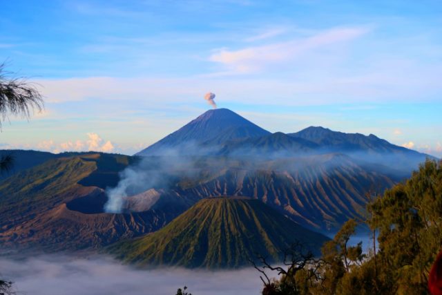 bromo tengger semeru national park with its five volcanoes in java indonesia 
