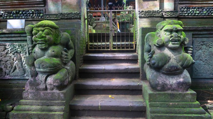 sacred monkey forest temple in ubud, central Bali in indonesia 