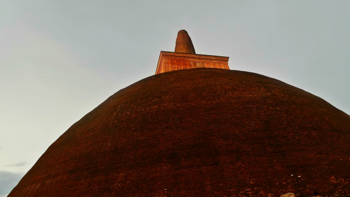 big brown abayagiriya stupa in the ancient city of anuradhapura in sri lanka 