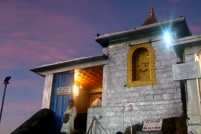 temple at the top of sri pada adams peak in sri lanka