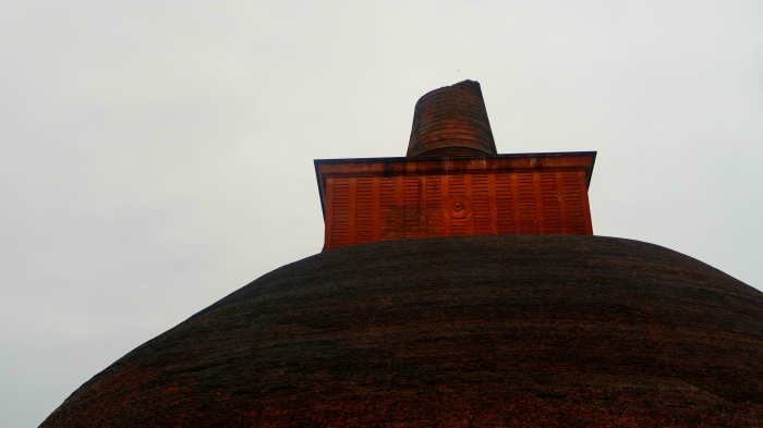 top part of jethawanaramaya stupa in the ancient city of anuradhapura in sri lanka 