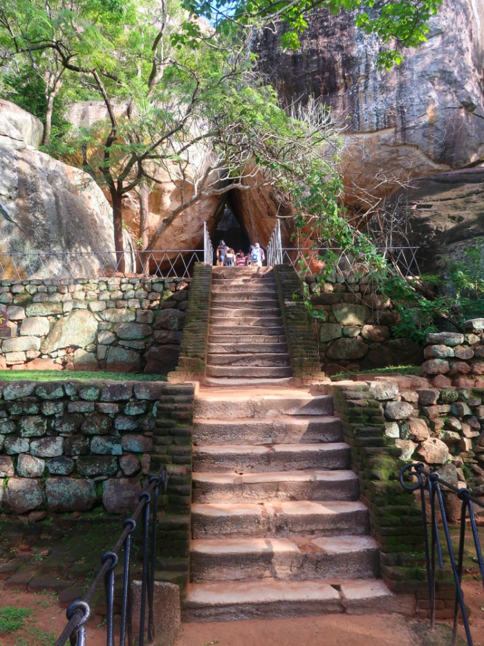 Stairs to sigiriya fortress in sri lanka 