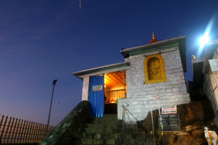 temple of the holy footprint at the top of sri pada adams peak in sri lanka
